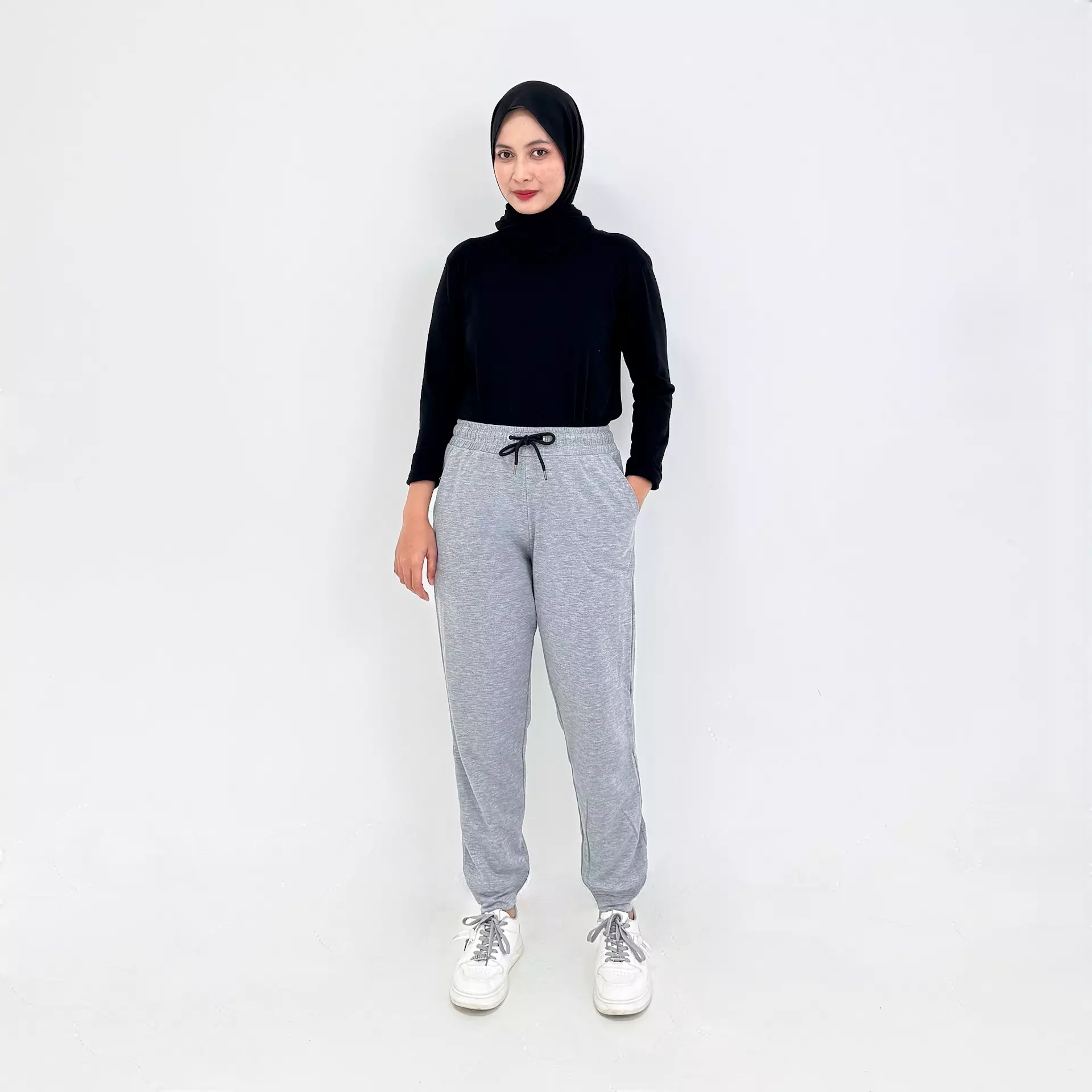 Sporty Pants Aliyah ABU ABU Celana Panjang Jogger Wanita SIZE M-XXL