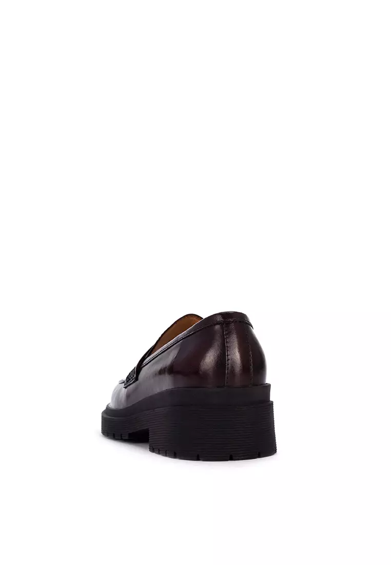 Athena Maroon Penny Loafers