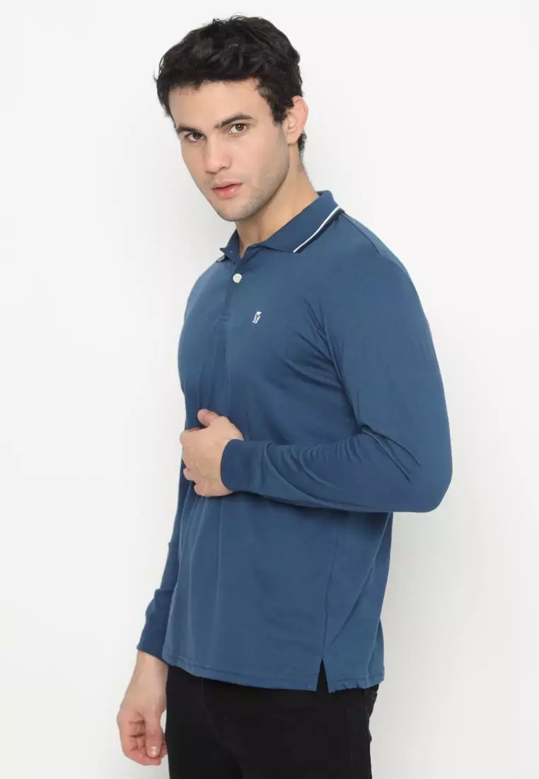Matsuda Kaos Polo Shirt Lengan Panjang Pria Kerah Kasuga