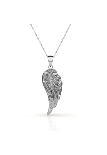 Her Jewellery silver Angel Wing Pendant - Made with premium grade crystals from Austria HE210AC89HRISG_1