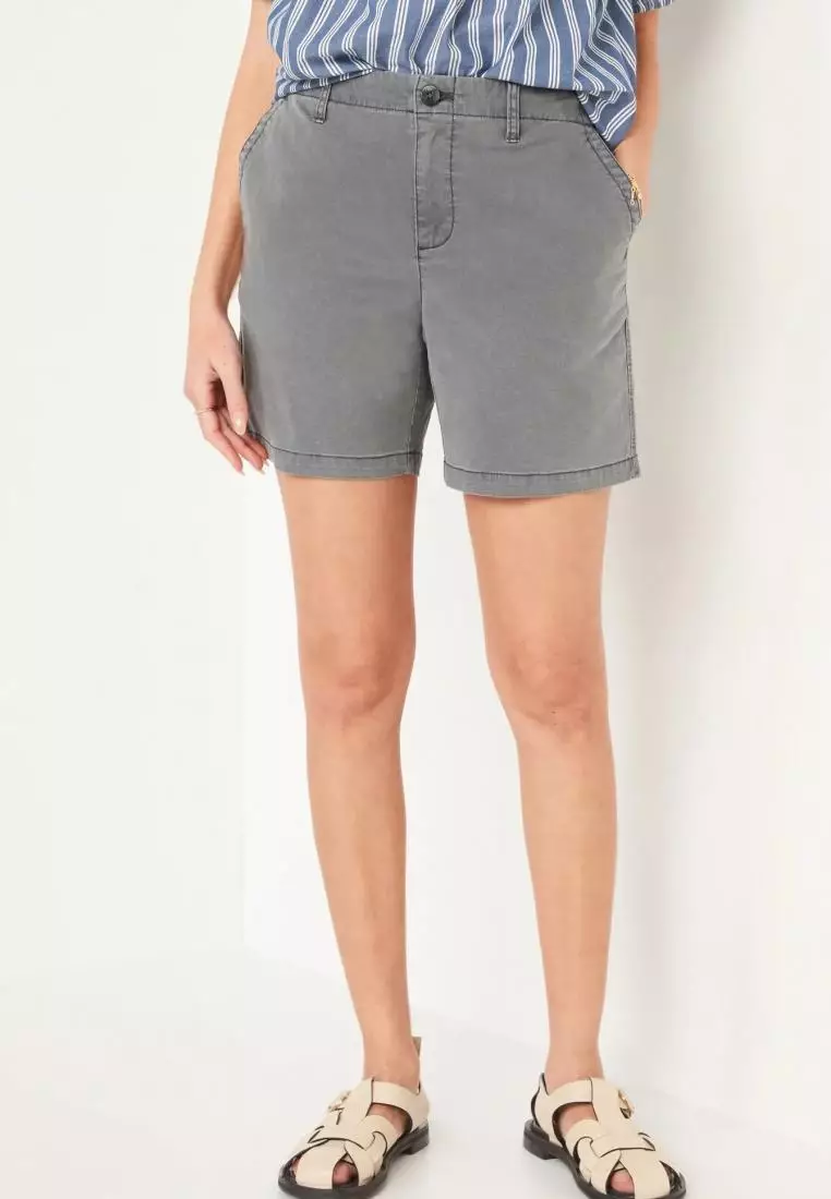 High-Waisted OGC Pull-On Chino Shorts for Women -- 5-inch inseam
