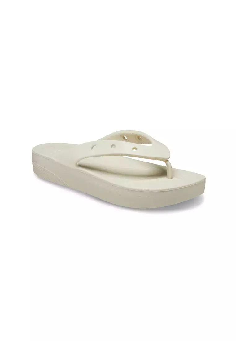 CROCS LADIES CLASSIC PLATFORM FLIP BONE