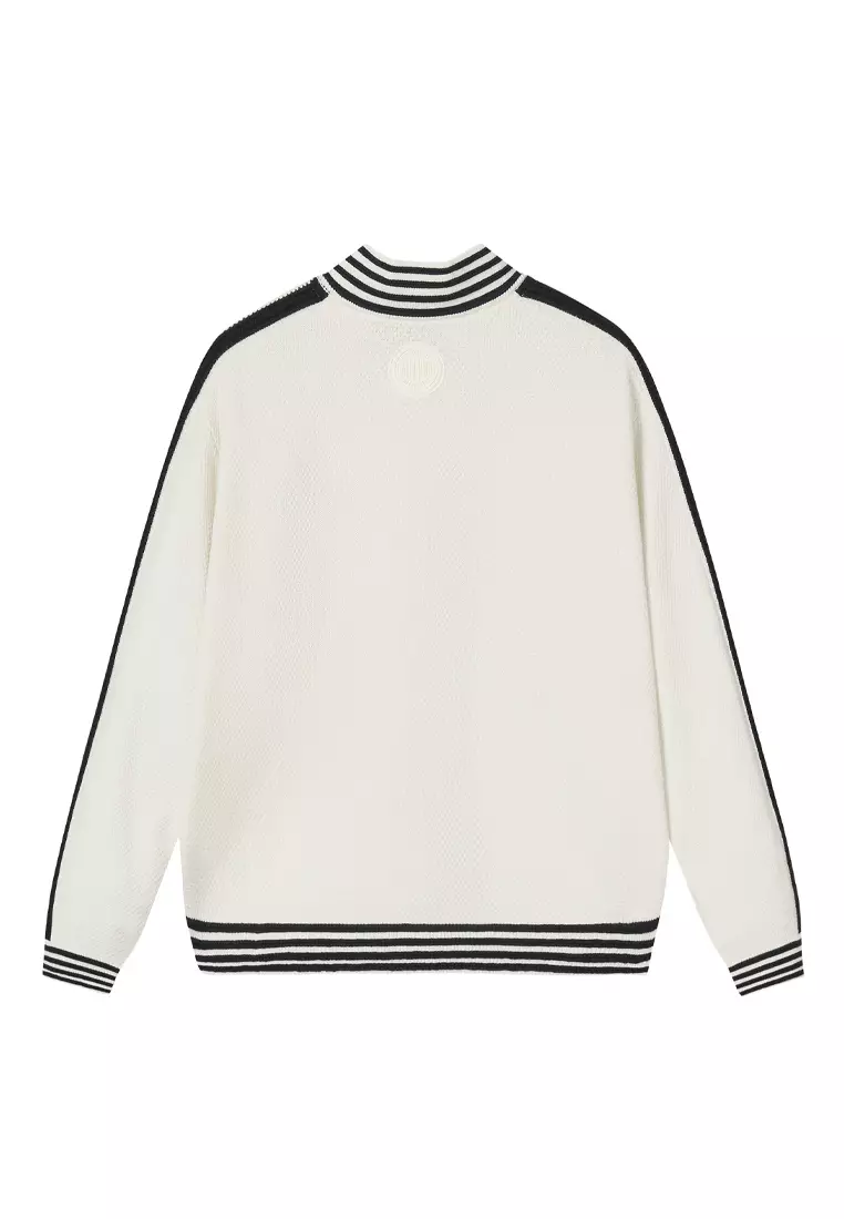 女裝鳶尾花 LOGO 拼色條紋針織外套 開襟毛衣