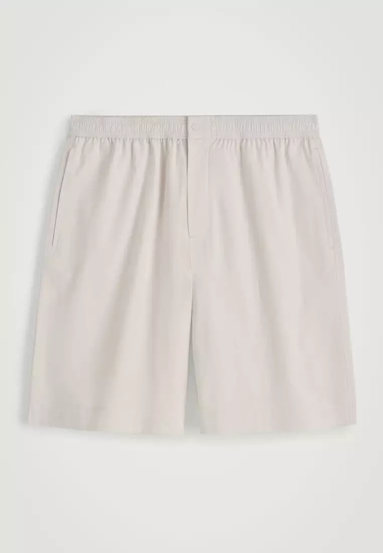 Elasticated Cotton-Twill Shorts