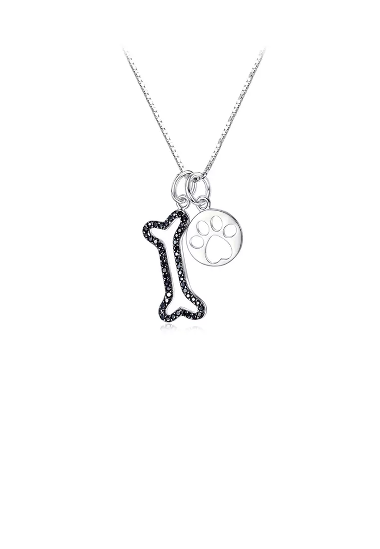 Puppy paw sales print necklace