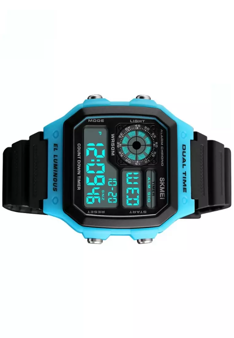 Jam Tangan Casual Digital Pria Stopwatch Waterproof Many Function Strap Tali Material Silicone JK91 ORIGINAL