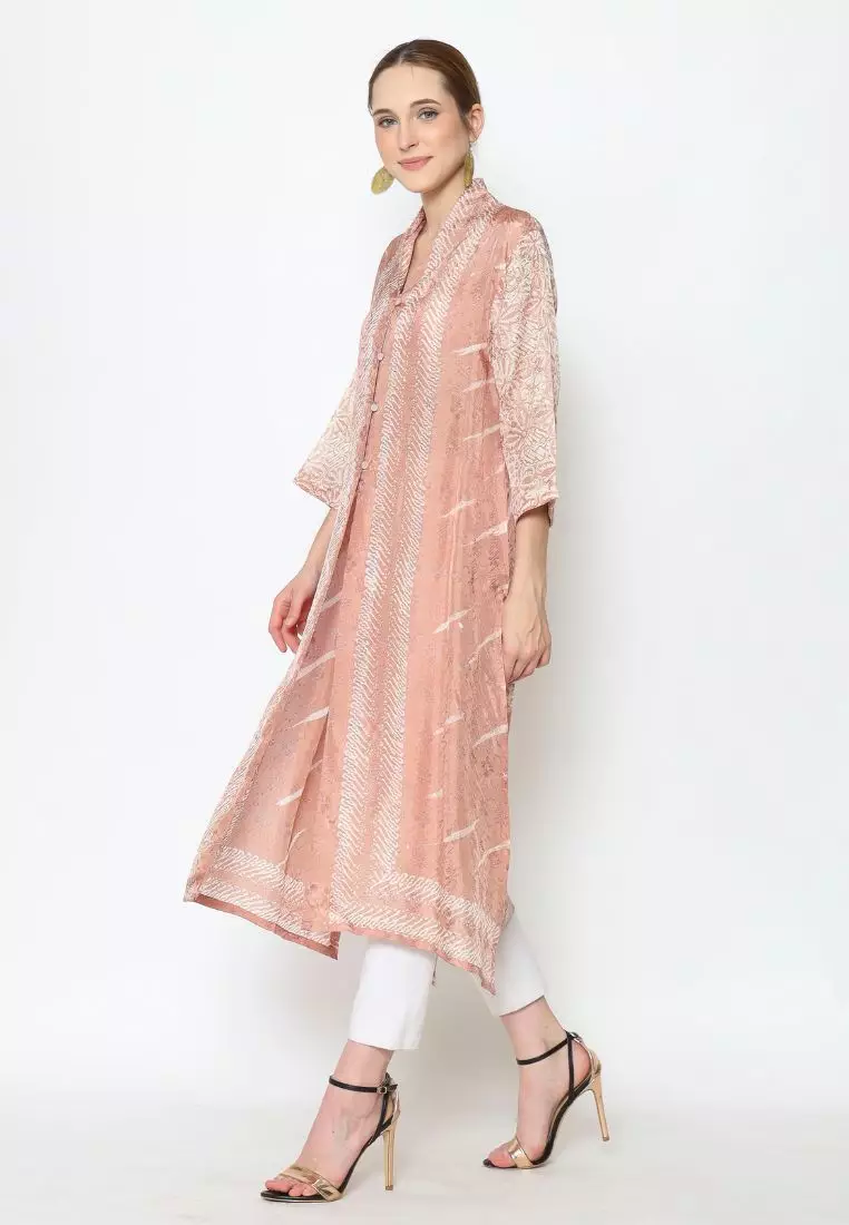 Rinjanie Batik - Outer Tunik Belah Caramel - Dress Outer Unik - Dress Batik Kekinian - Batik kawung - Megamendung - Batik Parang - Batik Fit Hijab dan Non hijab - TUBL - CR