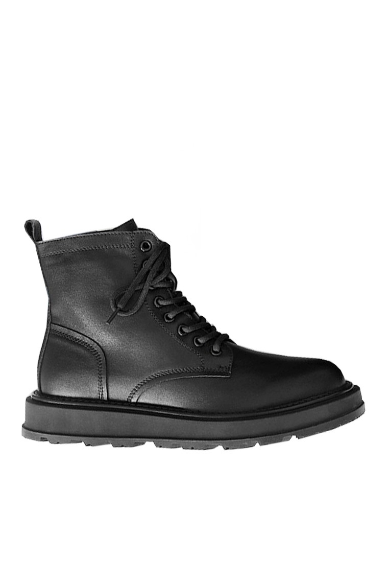 VANSA Cow Leather Lace-Up Platform Martin Boots VSM-B2208-191