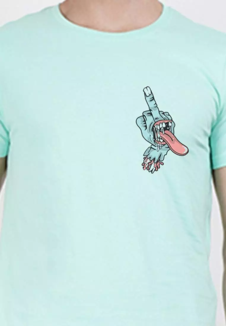 Hand Gesture Graphic Mint  Cotton Short Sleeve Essential T-Shirt