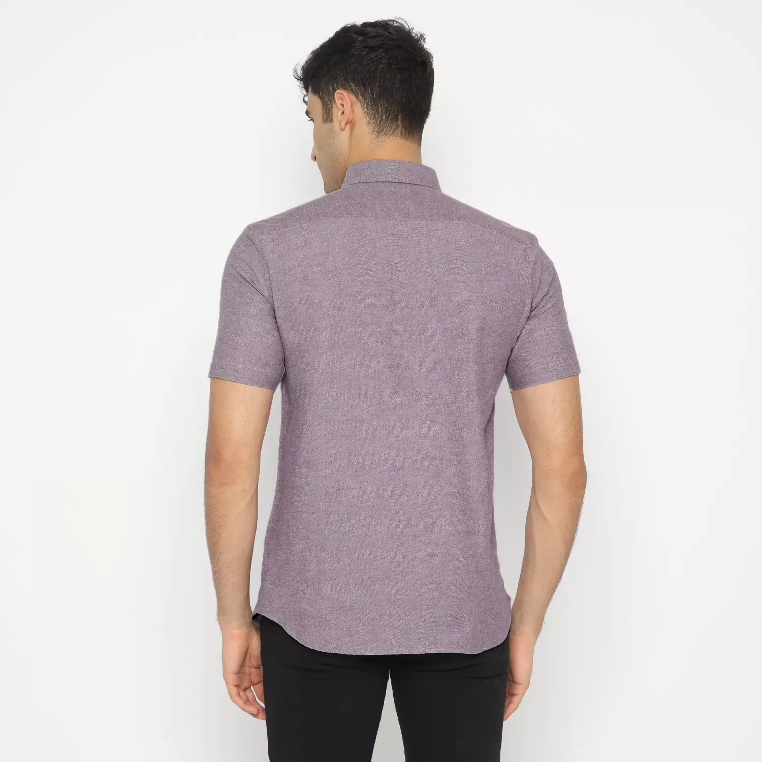 Platini Kemeja Pria Polos Lengan Pendek Katun Oxford Mauve 1069
