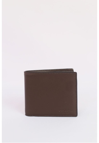 Coach brown Coach Compact Id Wallet In Sport Calf Leather F74991 In Mahogany A0627AC2BAD7A3GS_1