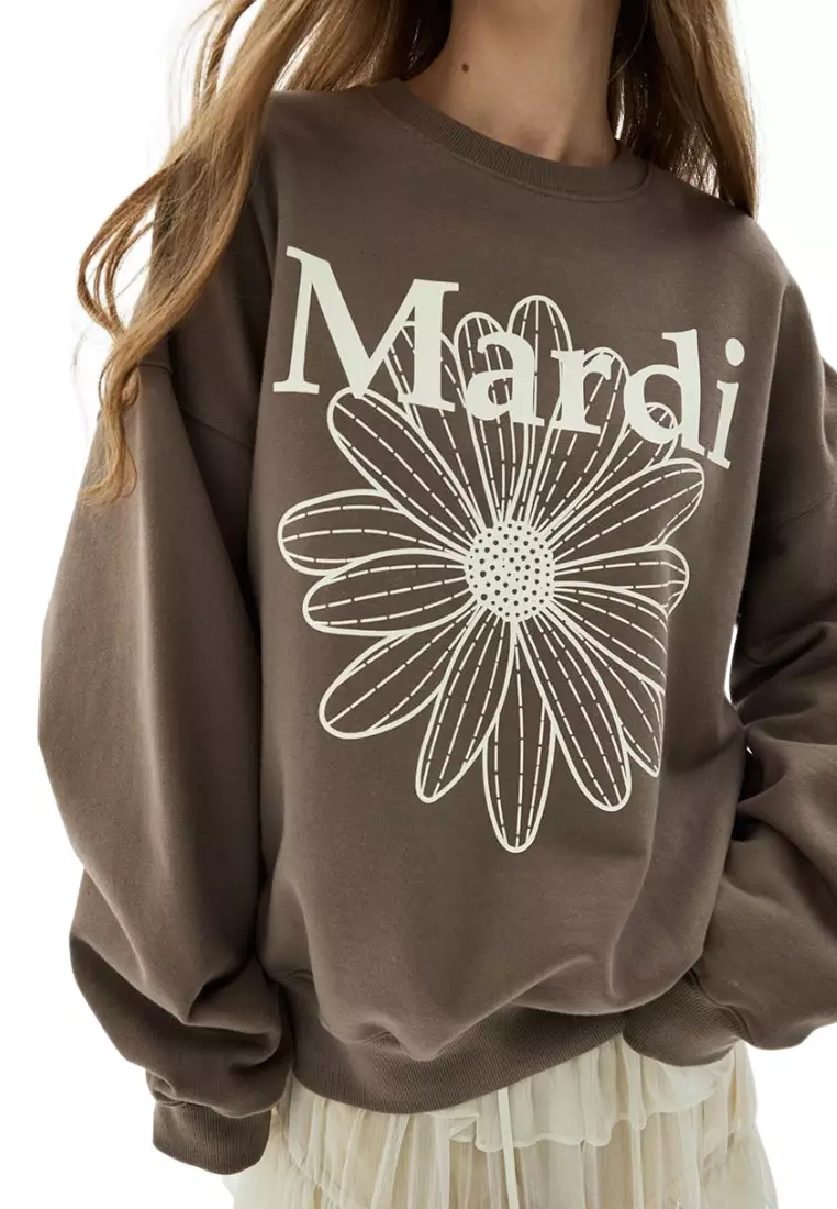 Sweatshirt Flowermardi  - Taupe Ivory