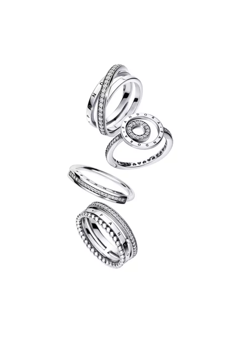 Pandora Signature Logo Circles Pavé Ring