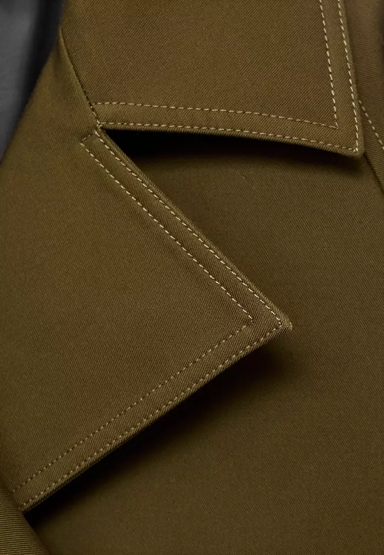 Oversized Short Double-Button Trench Coat