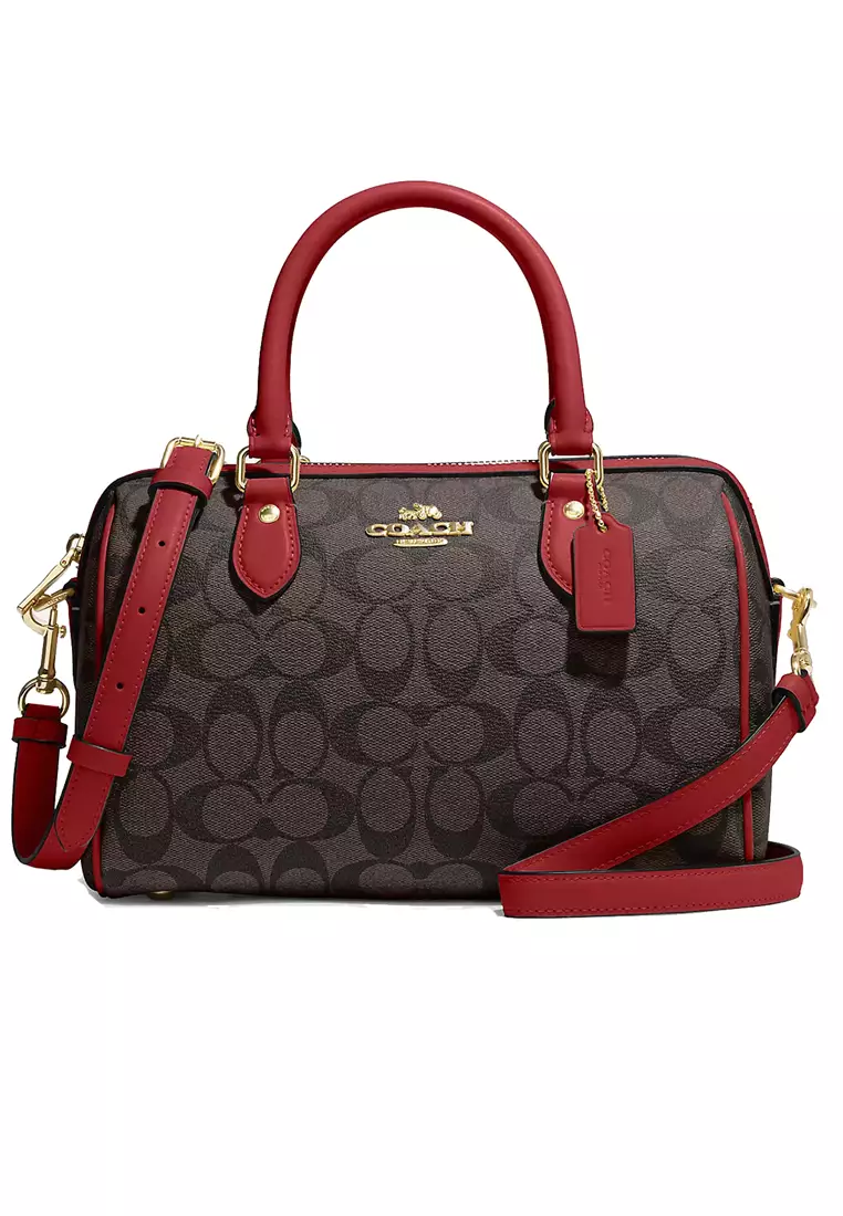 Coach rowan satchel red hot sale