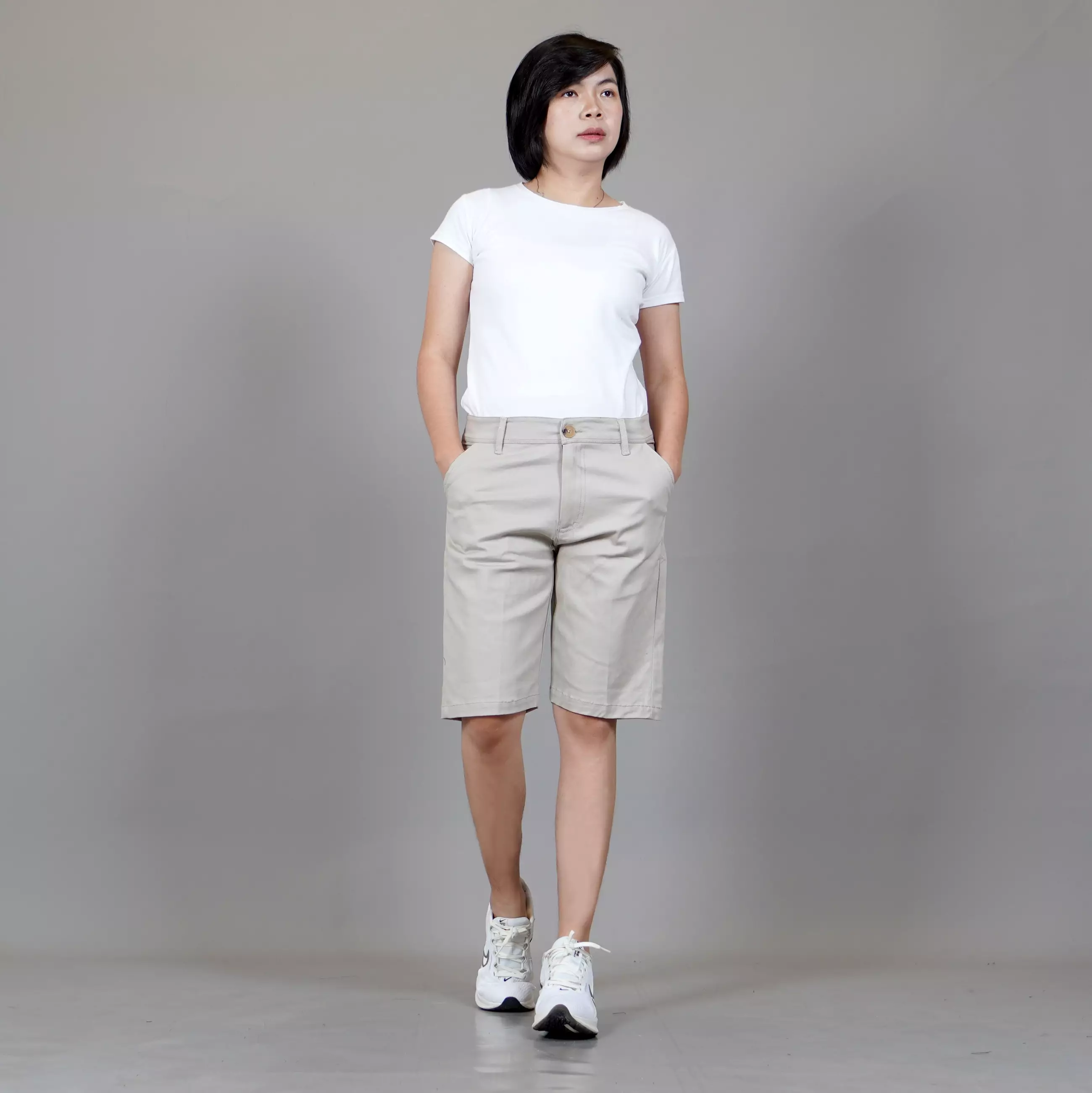 Oscar Celana Pendek Wanita Celana Chino Pendek Celana Santai - KREM