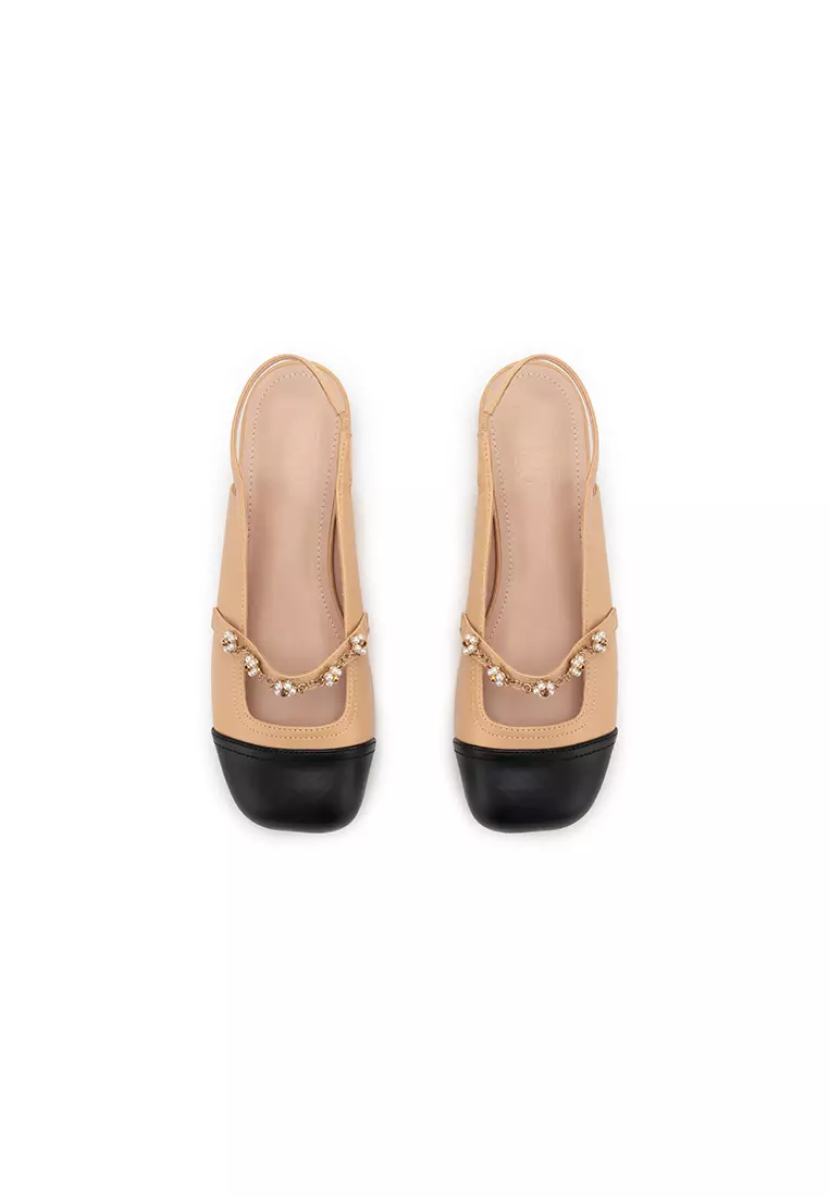 STRAPPY MID HEEL SANDAL