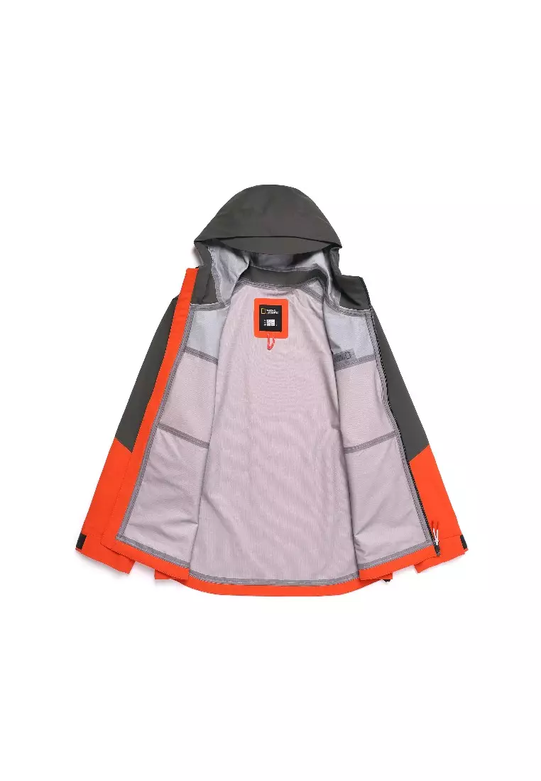 男女同款拼色半寬鬆三層防水風褸