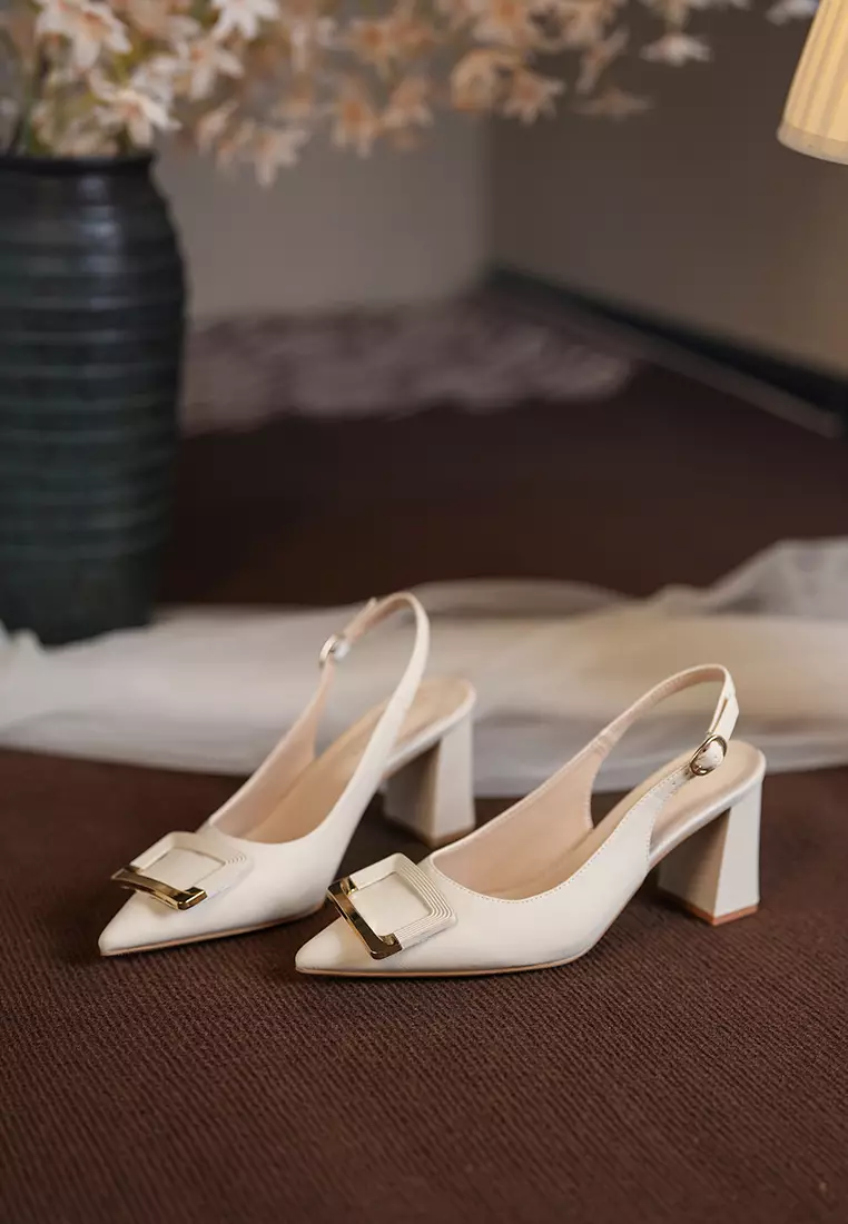 7CM Buckle Slingback Strap High Heel BY873-3120