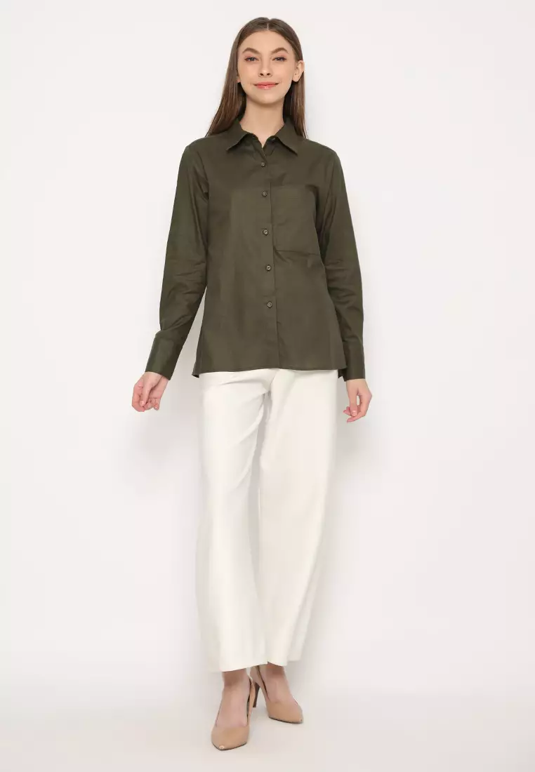 Plain Shirt Army Green By Brilliant Girl