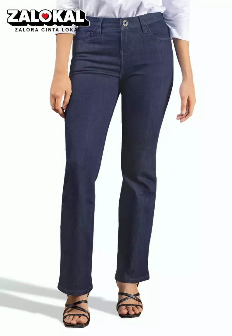 C2 Trevon Navy Jeans Push Up Bootcut Wanita