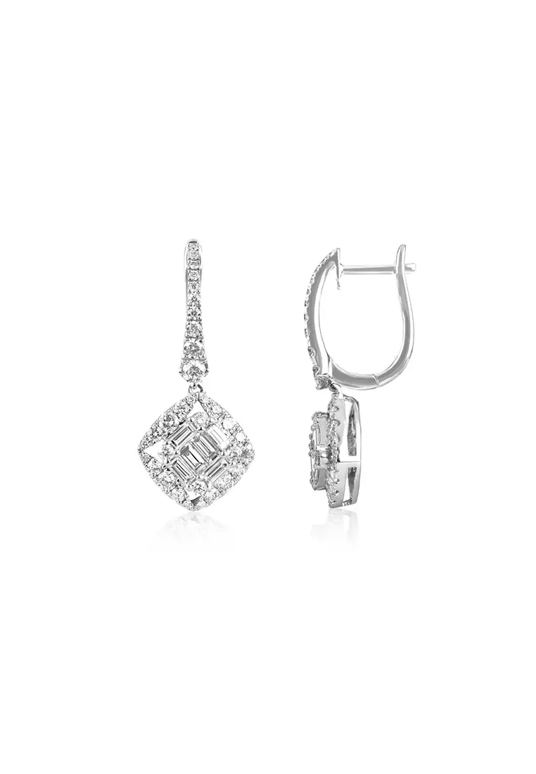 Buy Mulia Jewellery Large Square Dangling Earrings 1.17ct. tw