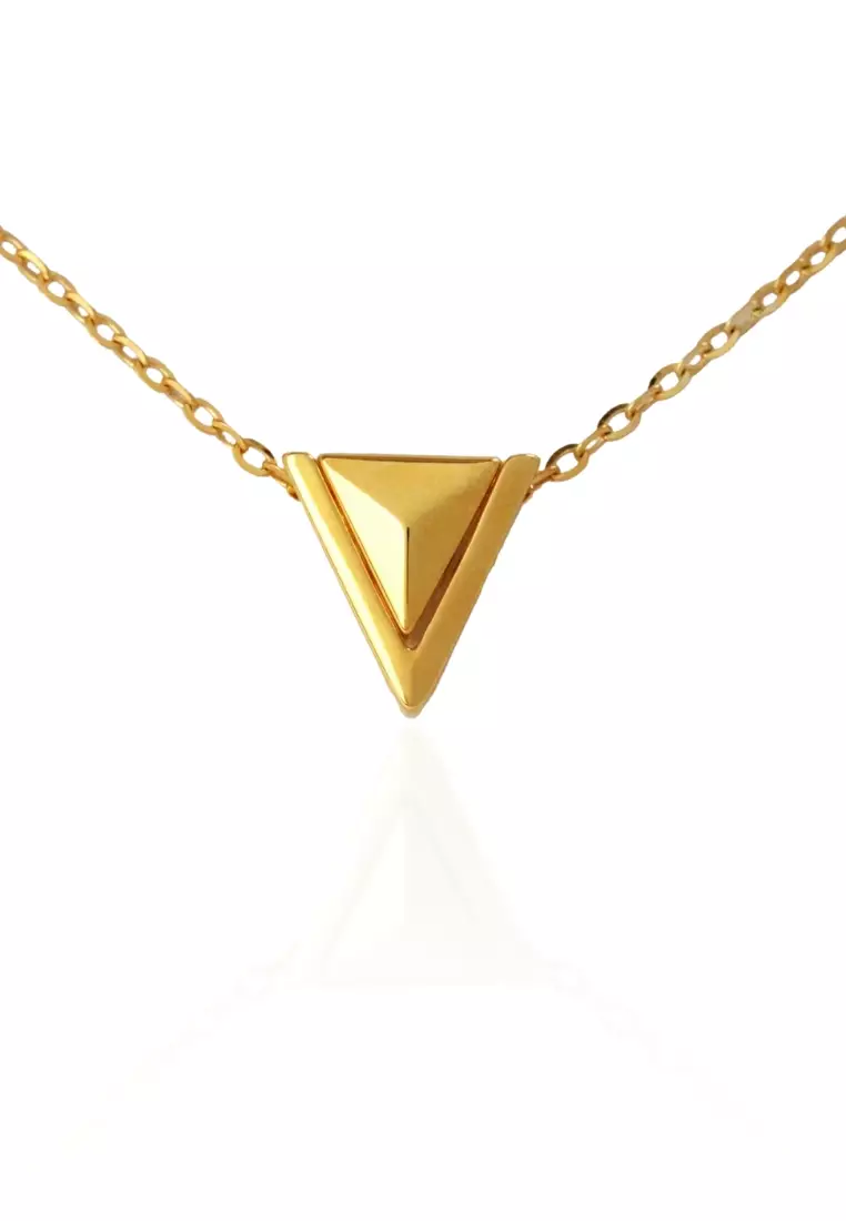 Gold sales triangle pendant