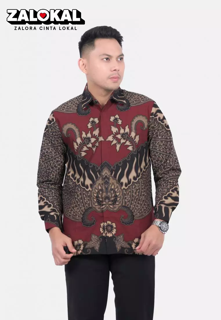 kemeja batik pria lengan panjang capas batik SHJ1325