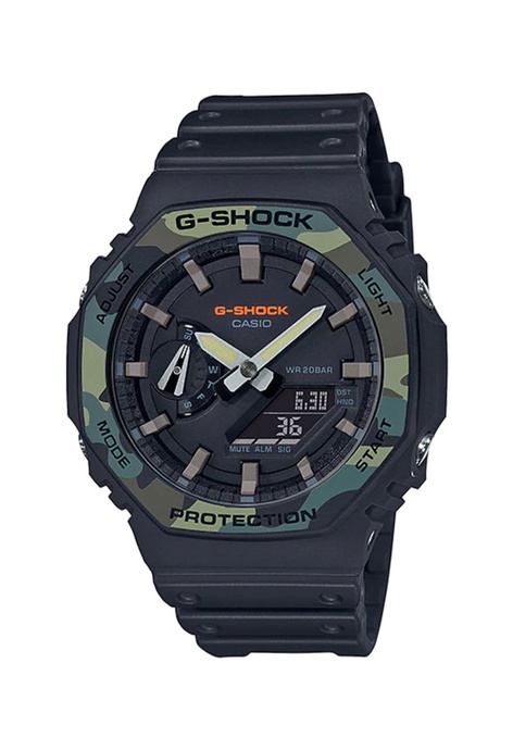 G-SHOCK Casio G-Shock Men's Analog Digital Watch GA-2100SU-1A Carbon Core Guard Series Black Resin Band Sport Watch