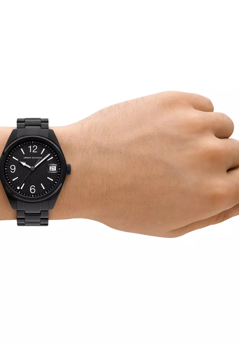 Armani Exchange Men's Analog Watch ( AX1422 ) - Quartz, Black Case, Round Dial, 20 MM Black Stainless Steel Band