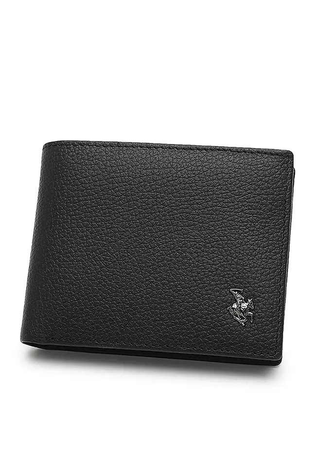 Genuine Leather RFID Blocking Wallet - Black