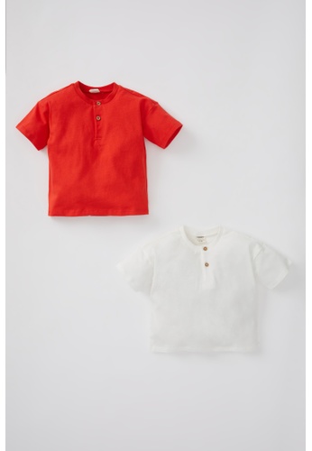 DeFacto red 2-Pack Short Sleeve Cotton Shirt C618BKA39D3B04GS_1