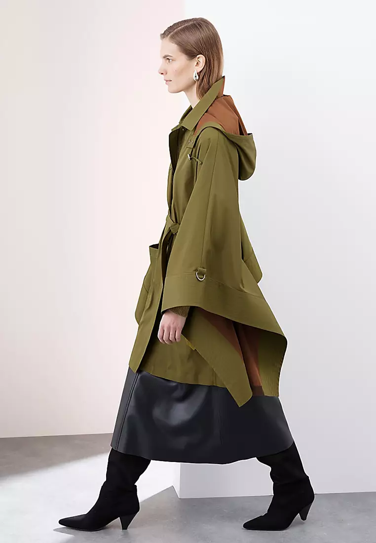 Showerproof Cape Style Trench Coat