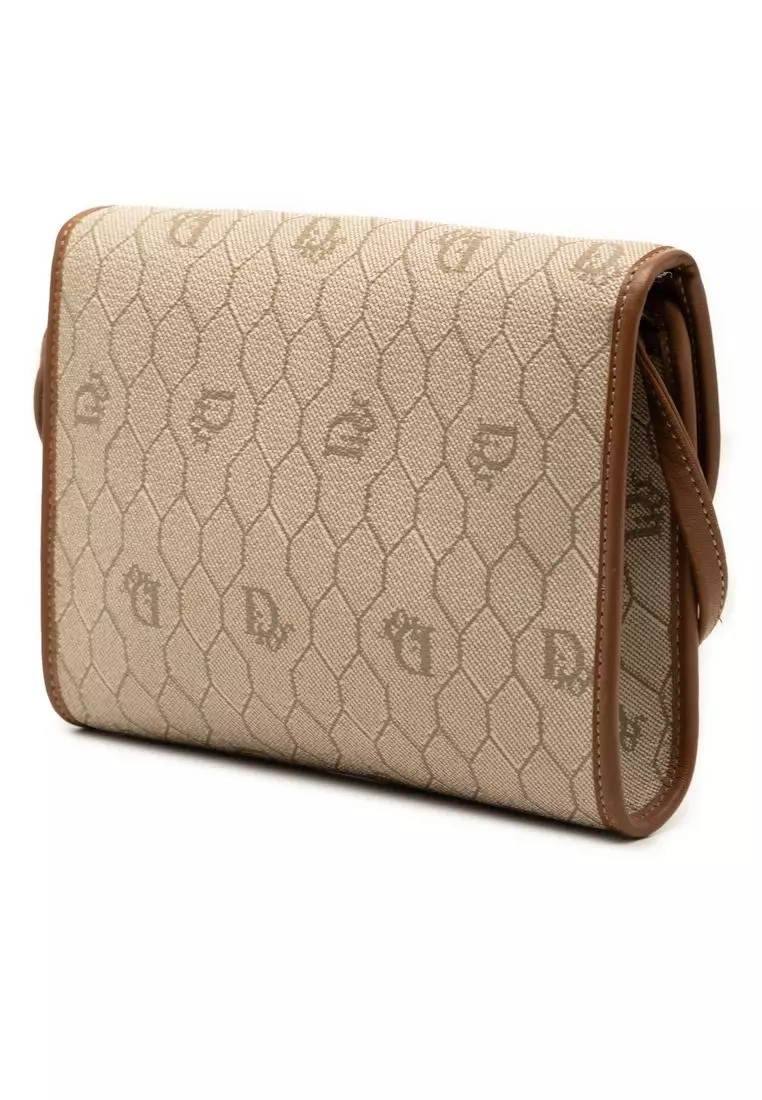 Pre-Loved Dior Honeycomb Coated Canvas Crossbody