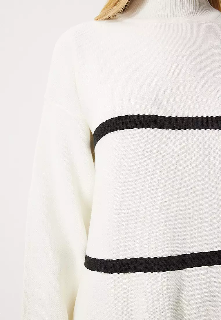 Thick Striped Loose Knit Dress