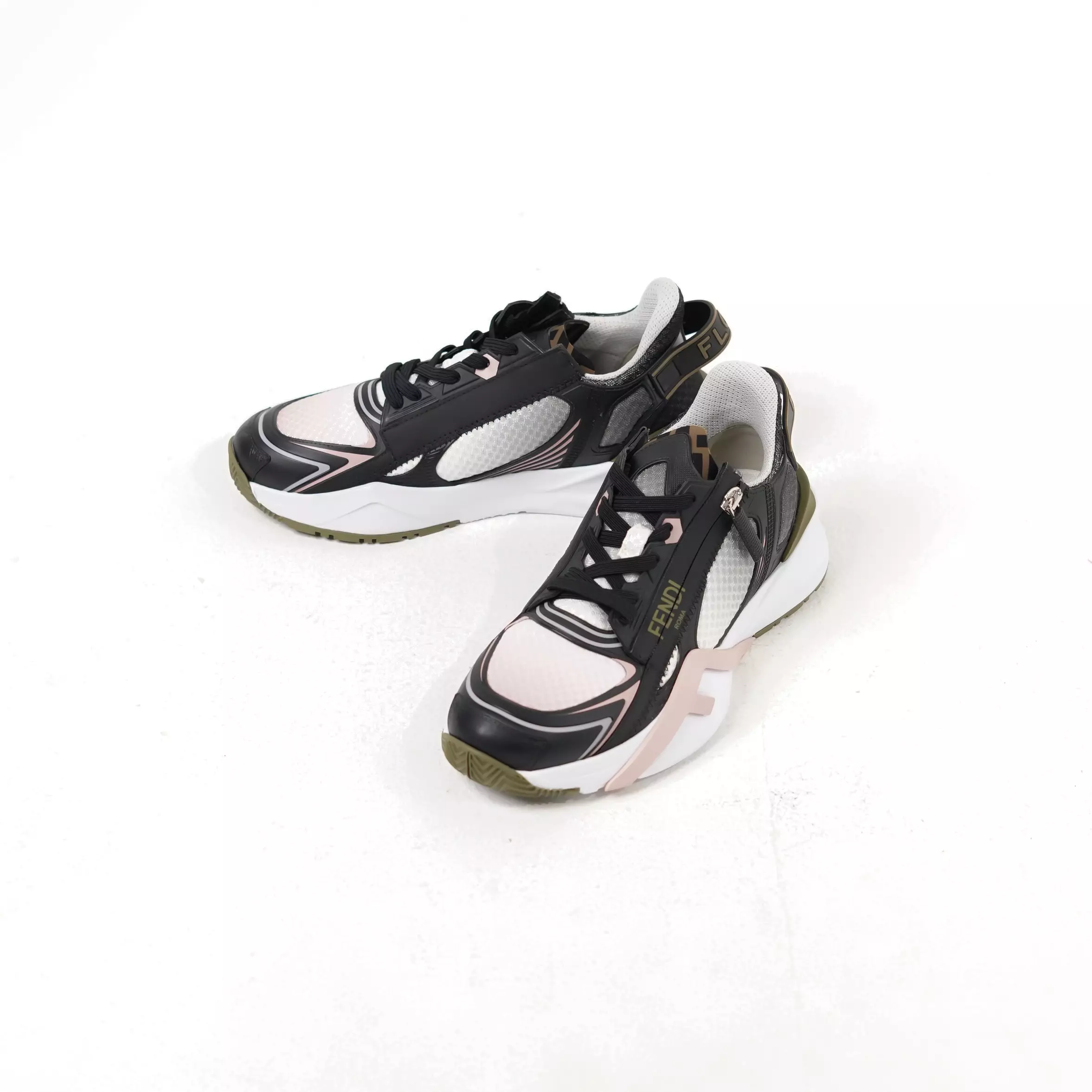 Jual Fendi Sepatu FENDI FLOW BLACK PINK SNEAKER 100% ORIGINAL
