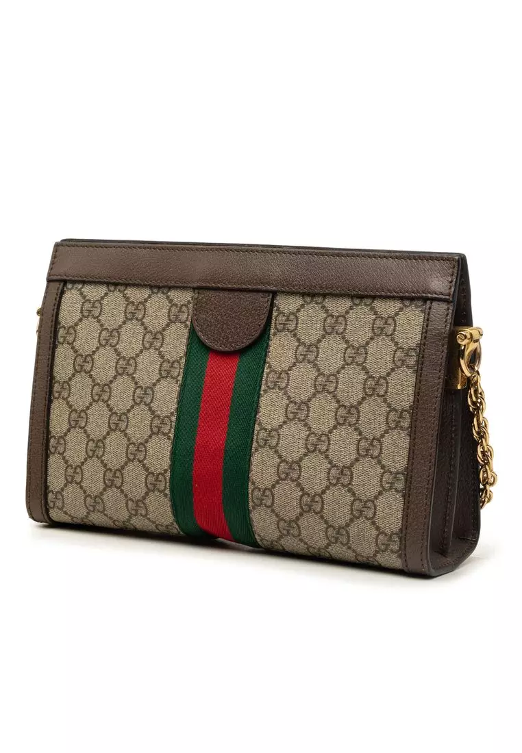 Pre-Loved Gucci Small Gg Supreme Web Ophidia Chain Crossbody