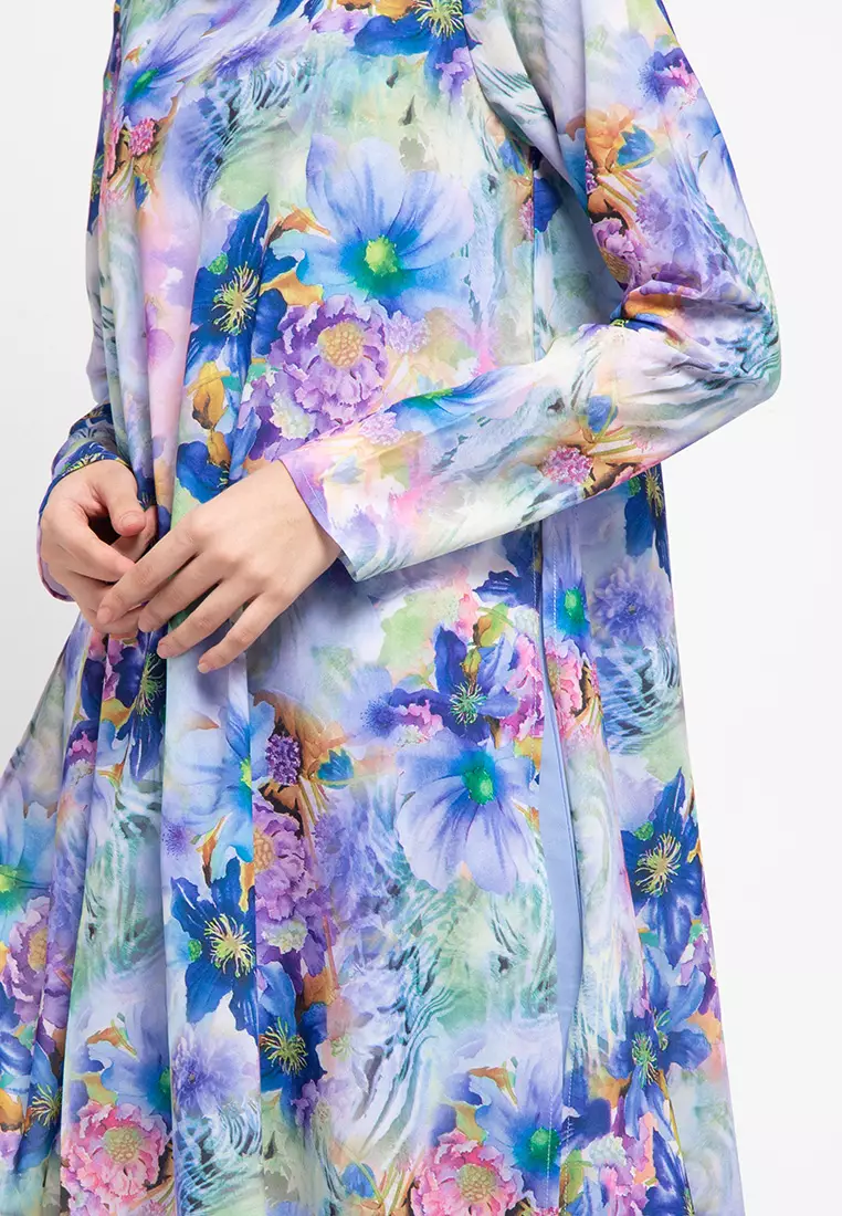 Alba Maxi Dress In Dark Blue Print