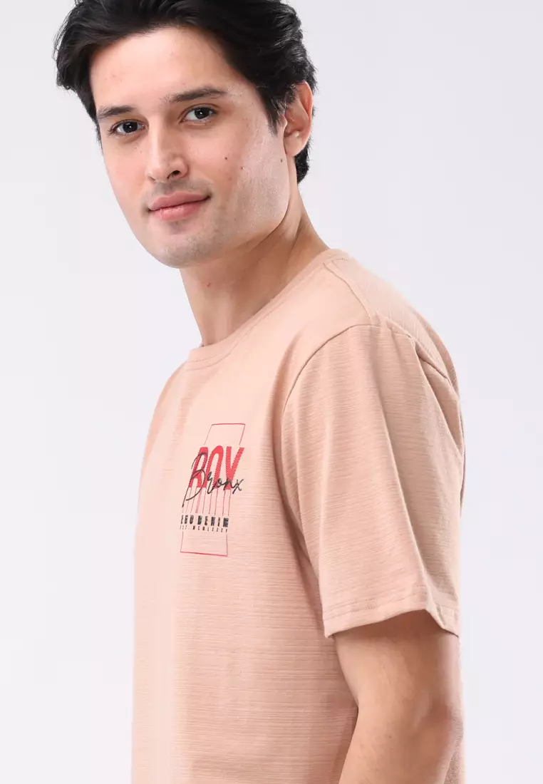 Round Neck Streaky Short Sleeves