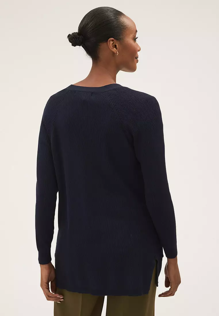 Ribbed Edge to Edge Longline Cardigan