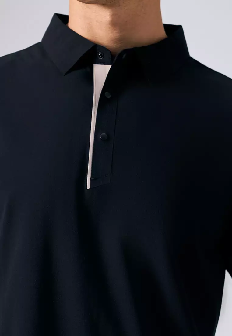 Seamless Polo with Contrast Placket