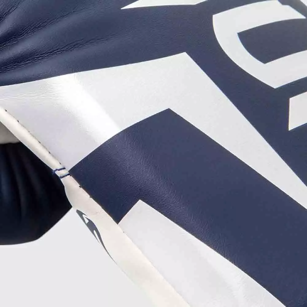 Sarung tinju boxing glove Venum Elite Boxing Gloves White/Navy Blue 12oz