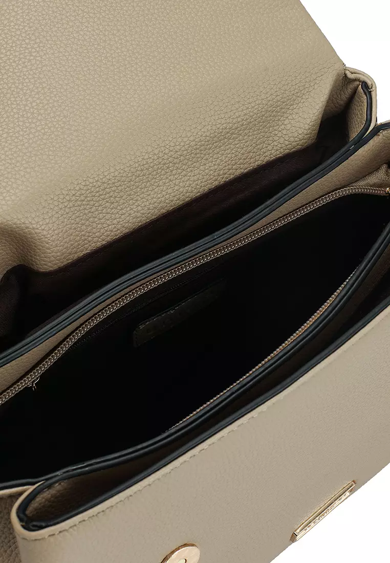 Pebbled Flap Over Convertible Top Handle Bag