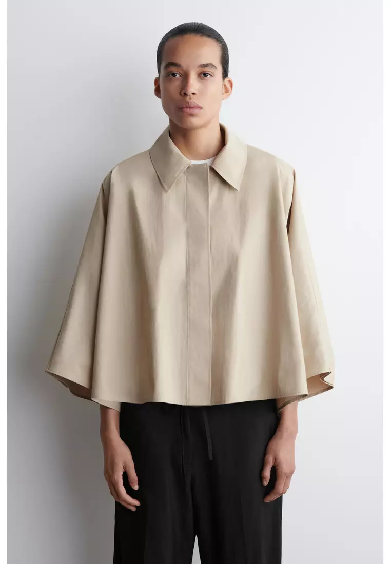 CROPPED TRENCH COAT CAPE