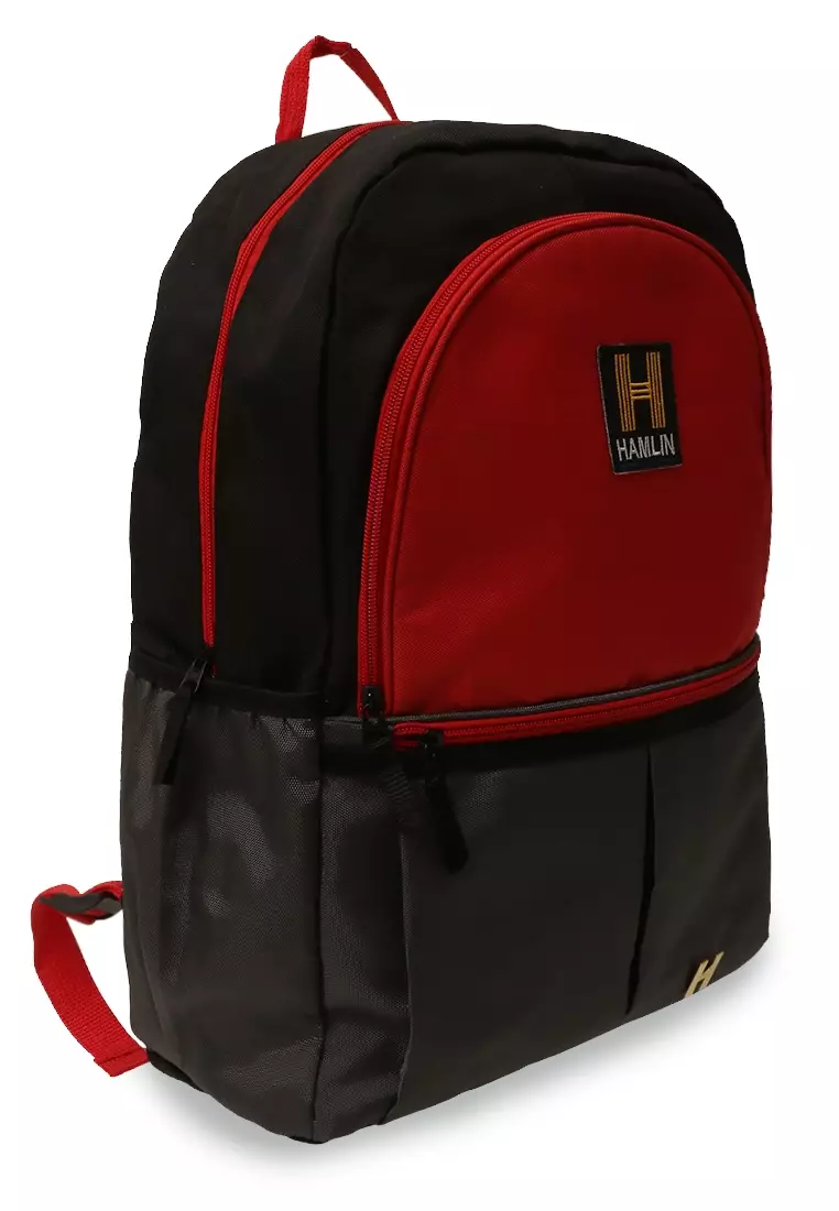 Alessio Tas Ransel Anak Pria Large Compartment Backpack Kids Material Cordura ORIGINAL - Red