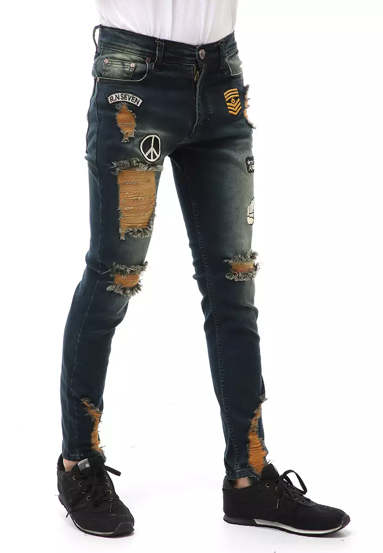 Locko Long Pants Celana Panjang Pria Ripped Jeans Material Denim ORIGINAL - Biothing