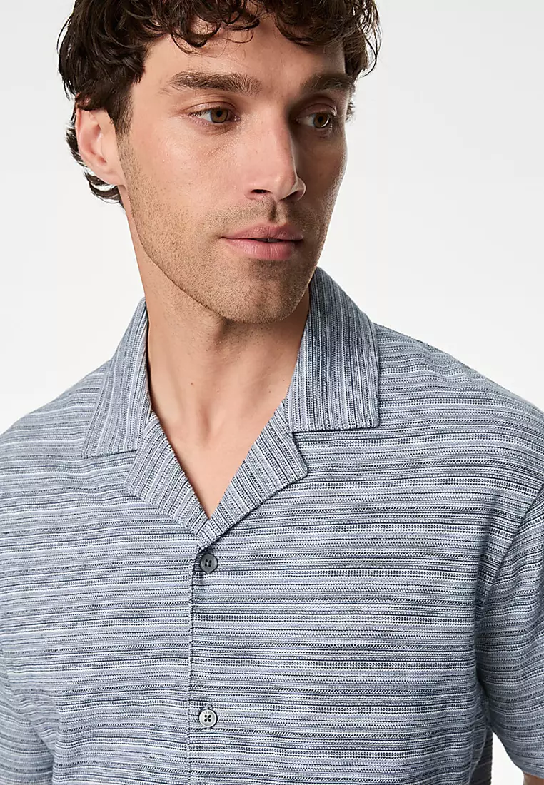 Cotton Rich Button Through Polo Shirt