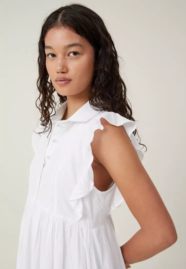 Sylvie Lace Trim Shirt Dress