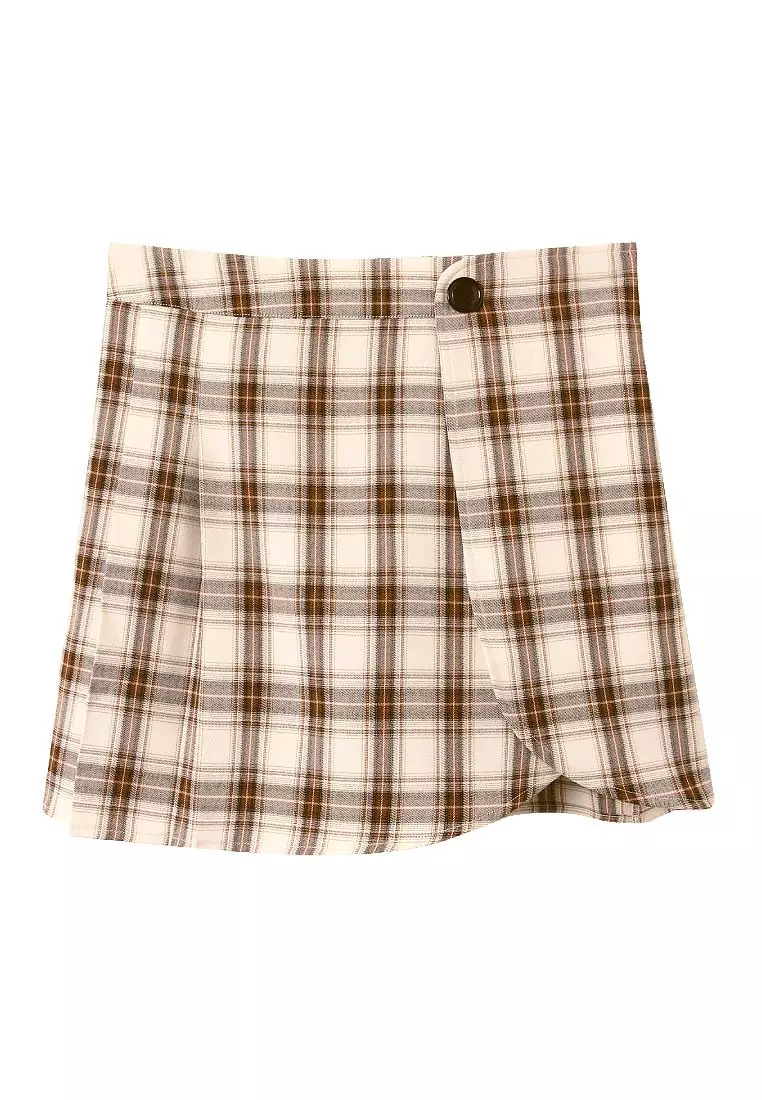 時髦高腰蘇格蘭格紋百褶短裙《CA2655》