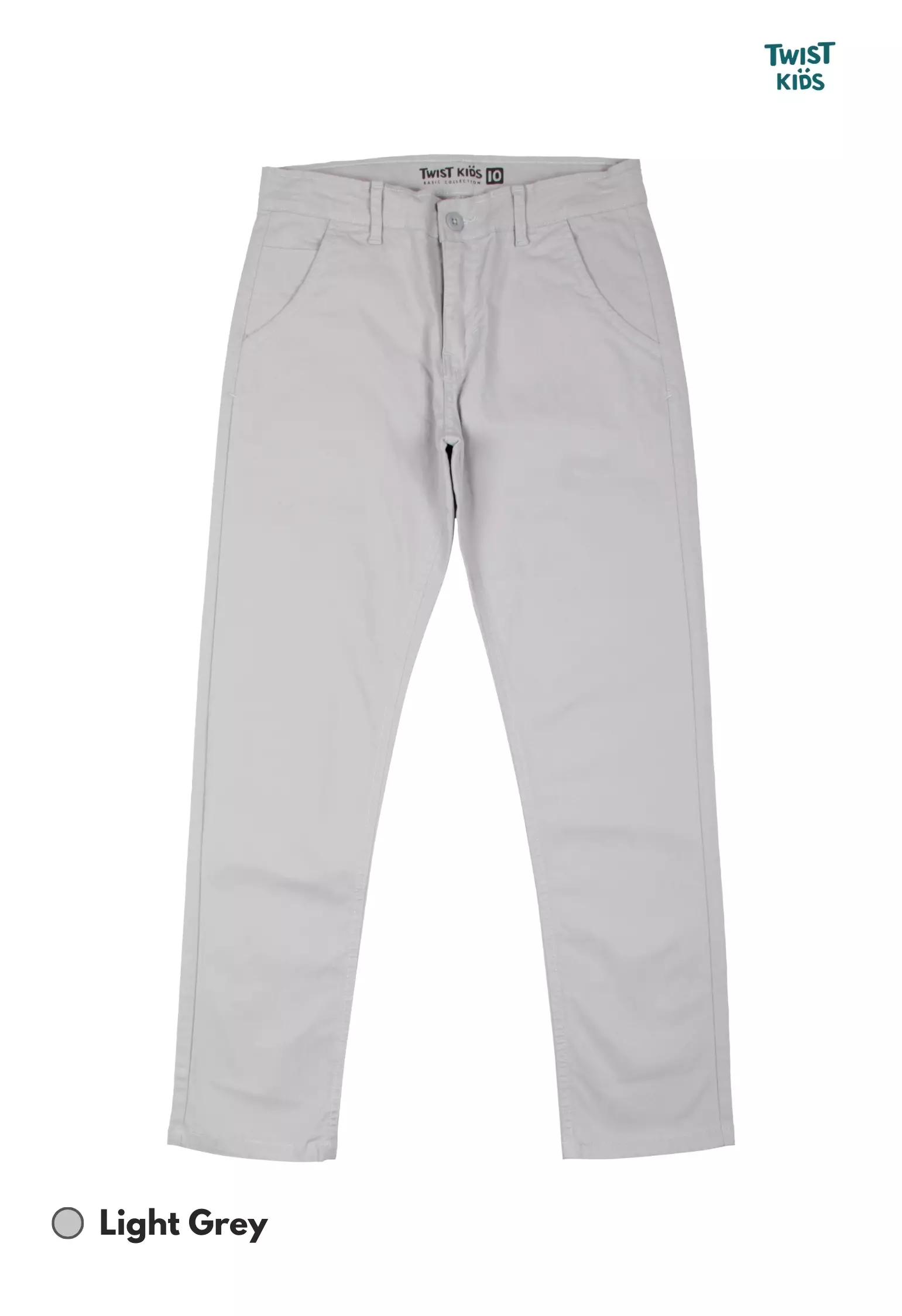 Twist Kids [Official Store] - Ricko NC, Bawahan/Celana Katun/Chinos Panjang Bahan Melar/Strecth Anak Laki-laki (4-14 tahun) Warna Abu-Abu (Grey)